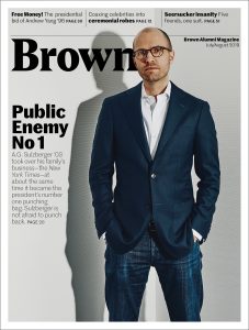 J/A cover: portrait of AG Sulzberger